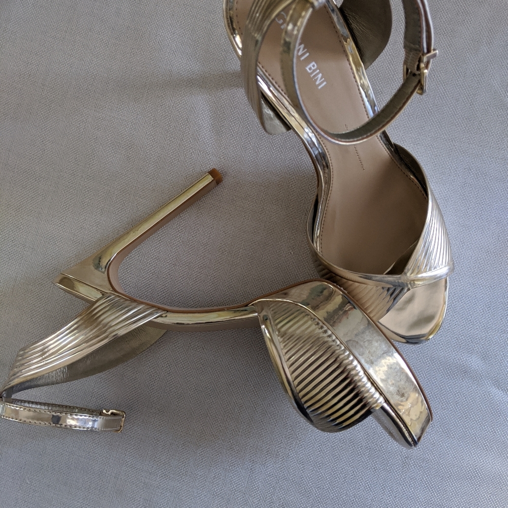Gold strap disco high heel stilletos
